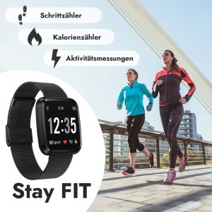 runR III Smartwatch, Edelstahl Armband, metallisch schwarz | novasmart