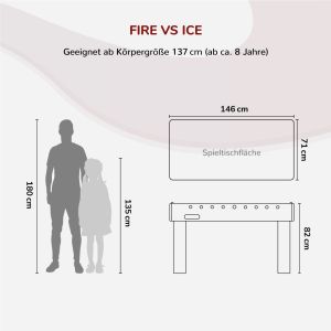 Airhockey-Tisch Fire vs. Ice mit LED | Carromco